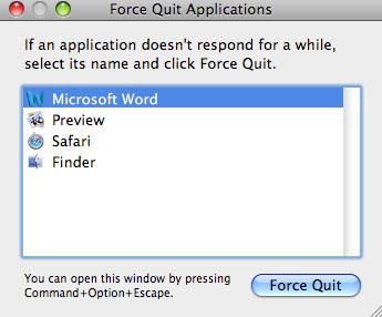 Manual Force Quit Mac